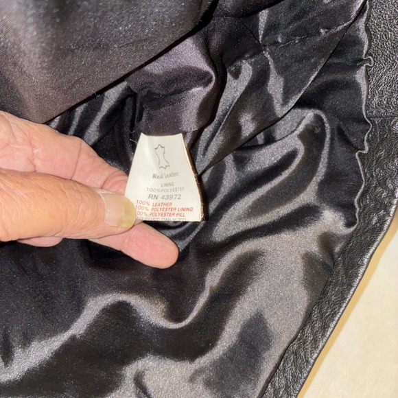 Vtg Fashion Elements Leather Bikers Jacket Men Polyester Lining - Picture 9 of 13